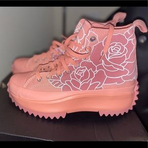 CONVERSE x Natasha Cloud Floral Pink Quartz Platform Sneakers